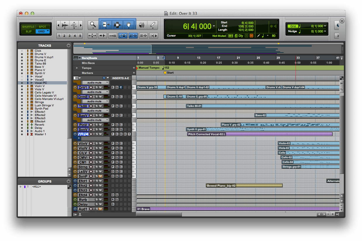 Audio Mastering session in Pro Tools